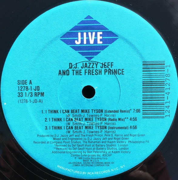DJ Jazzy Jeff & The Fresh Prince : I Think I Can Beat Mike Tyson (12")