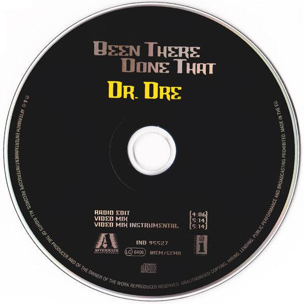 Dr. Dre : Been There Done That (CD, Single)