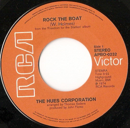 The Hues Corporation : Rock The Boat (7", Single)