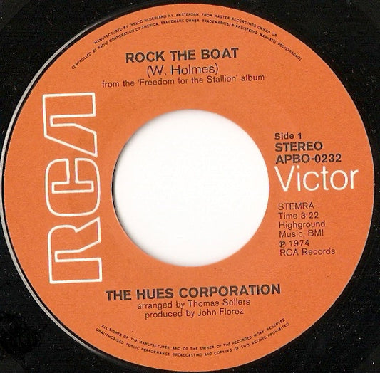The Hues Corporation : Rock The Boat (7", Single)