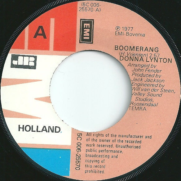 Donna Lynton : Boomerang (7", Single)