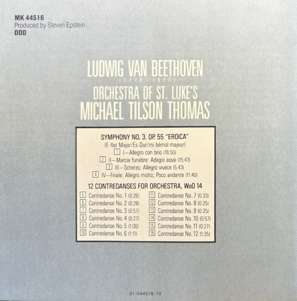 Ludwig van Beethoven - Orchestra Of St. Luke's, Michael Tilson Thomas : Symphony No. 3 Eroica / 12 Contredanses (CD, Album)
