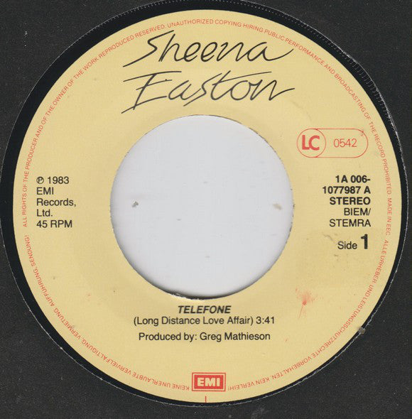 Sheena Easton : Telefone (7", Single)