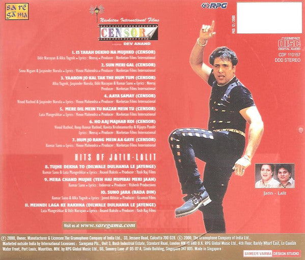 Jatin Lalit, Neeraj (2), Vinoo Mahendra : Censor & Hits Of Jatin-Lalit (CD)