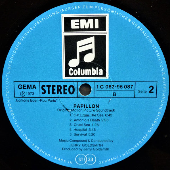 Jerry Goldsmith : Papillon (Original Motion Picture Soundtrack) (LP, Album)