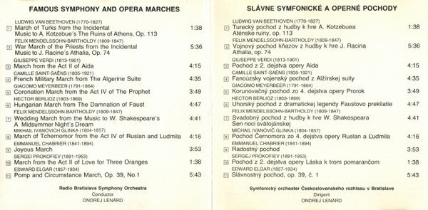 Slovak Radio Symphony Orchestra, Ondrej Lenárd : Famous Symphony And Opera Marches (CD)