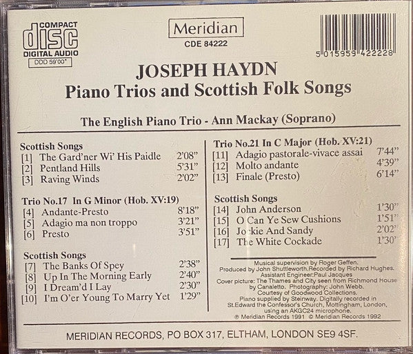 Joseph Haydn : Haydn In London - Trio No.17 In G Minor / Trio No.21 In C Major (CD, Album)