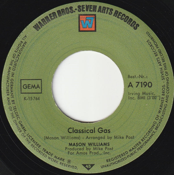 Mason Williams : Classical Gas (7")