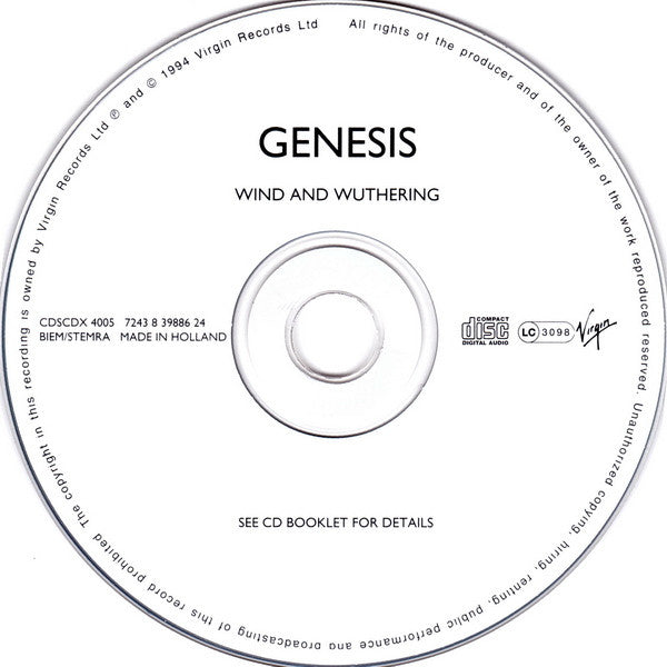Genesis : Wind & Wuthering (CD, Album, RE, RM)