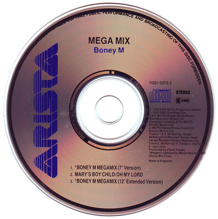 Boney M. : MegaMix (CD, Single)