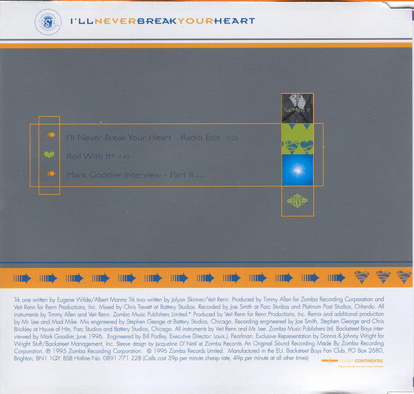 Backstreet Boys : I'll Never Break Your Heart (CD, Single, RE, CD2)