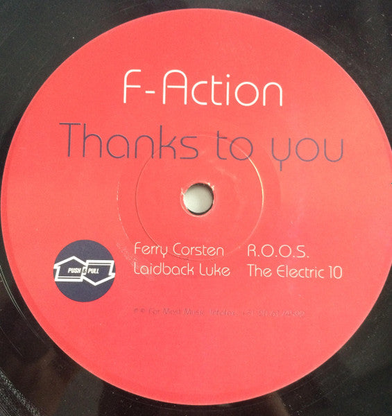 F-Action : Thanks To You (Remixes) (12", Promo)