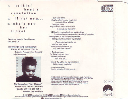 Tracy Chapman : Talkin' Bout A Revolution (CD, Mini, Single)