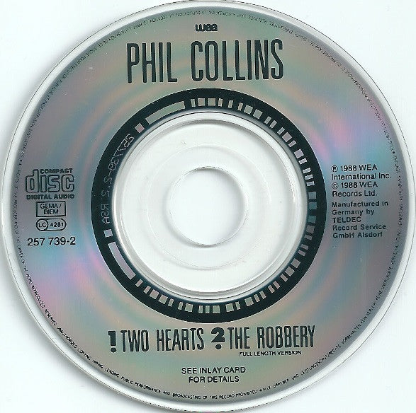 Phil Collins : Two Hearts (CD, Mini, Single)