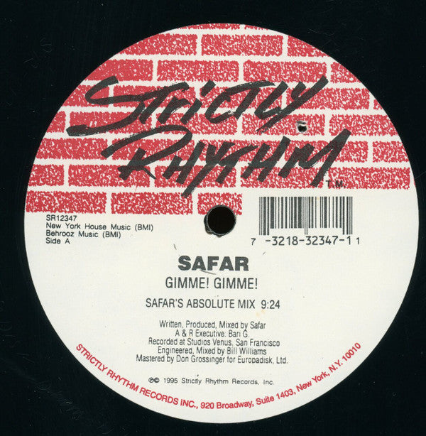 Safar : Gimme! Gimme! (12")