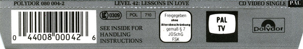 Level 42 : Lessons In Love (CDV, 5", Single, PAL)