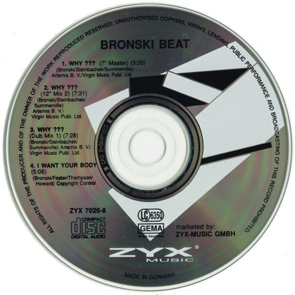 Bronski Beat : Why ??? (CD, Single)