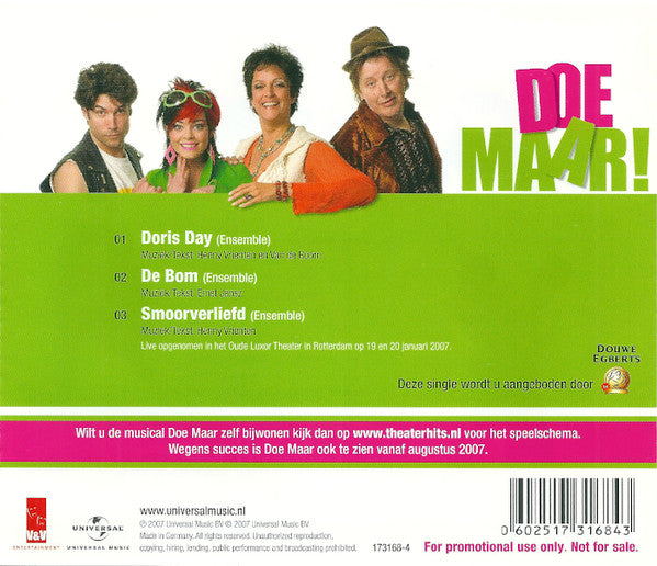 Various : Doe Maar! De Popmusical (CD, Single, Promo)