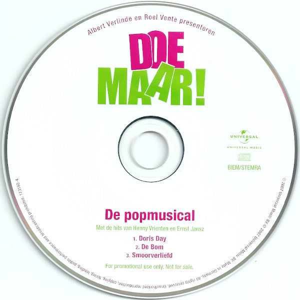 Various : Doe Maar! De Popmusical (CD, Single, Promo)