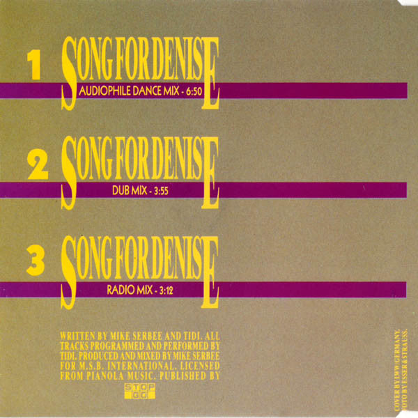 Piano Fantasia : Song For Denise (CD, Maxi)
