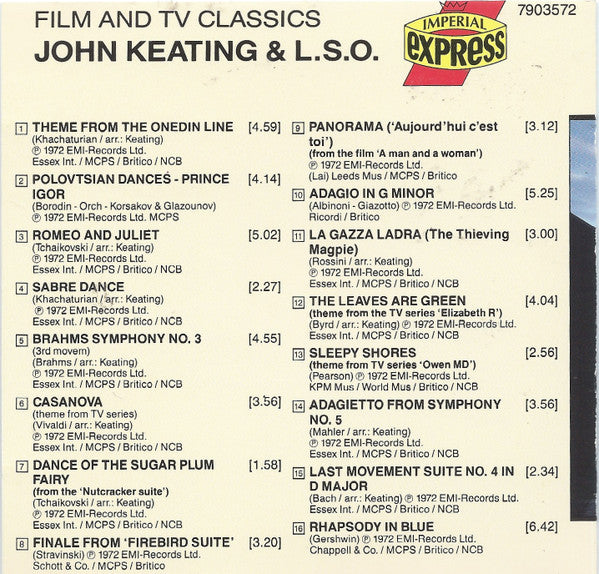 John Keating & London Symphony Orchestra : Film And TV Classics (CD, Comp)