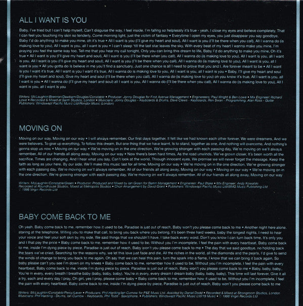 911 (4) : Moving On (CD, Album, Ude)