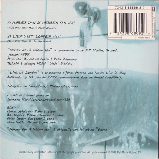 Bløf : Harder Dan Ik Hebben Kan (CD, Single)