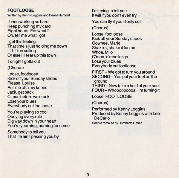 Various : Footloose (Original Motion Picture Soundtrack) (CD, Album, Comp)