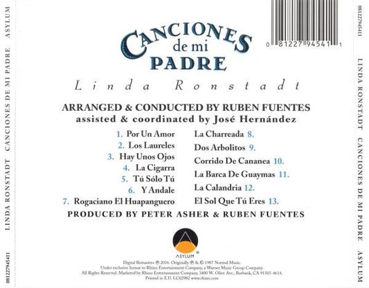 Linda Ronstadt : Canciones De Mi Padre (CD, Album, RM, RP)
