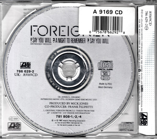 Foreigner : Say You Will (CD, Single)