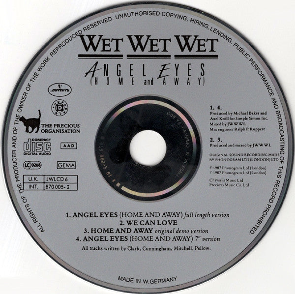 Wet Wet Wet : Angel Eyes (Home And Away) (CD, Maxi)