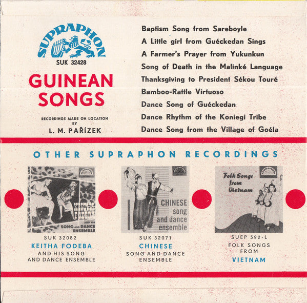 Unknown Artist : Guinea Sings (7", EP, Mono)