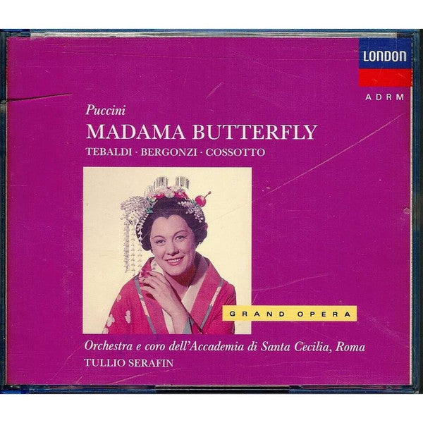 Giacomo Puccini - Renata Tebaldi • Carlo Bergonzi • Fiorenza Cossotto • Orchestra Dell'Accademia Nazionale Di Santa Cecilia E Coro dell'Accademia Nazionale di Santa Cecilia • Tullio Serafin : Madama Butterfly (2xCD, Album, RE, RM)