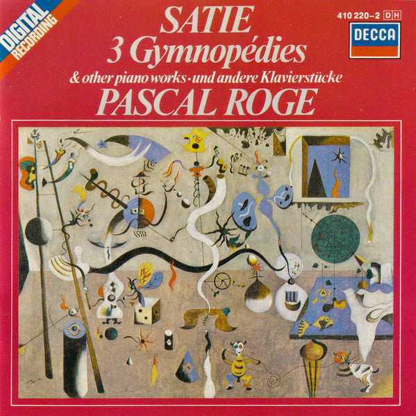 Erik Satie - Pascal Rogé : 3 Gymnopédies & Other Piano Works (CD, Album, RE)
