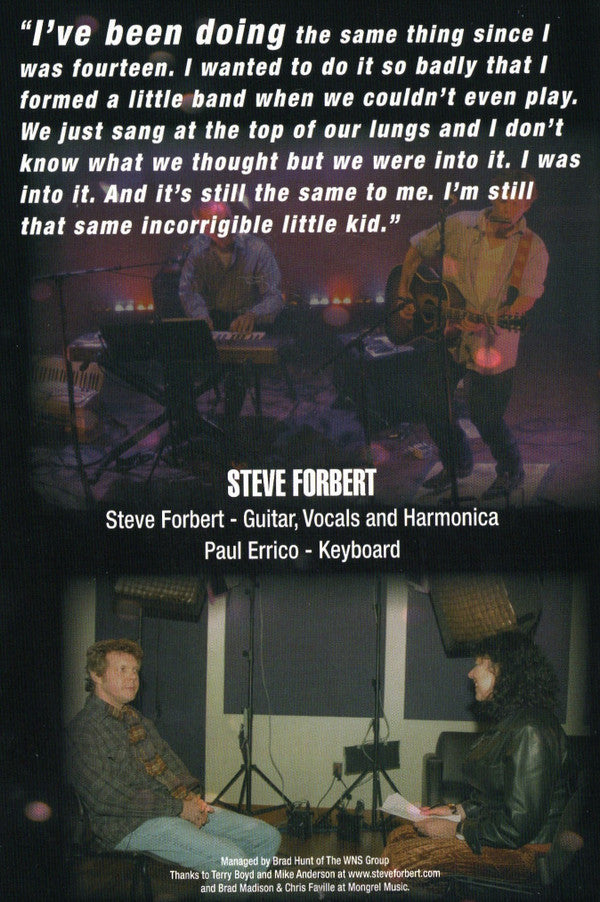 Steve Forbert : On Stage At World Cafe Live (DVD-V, PAL, 5.1)