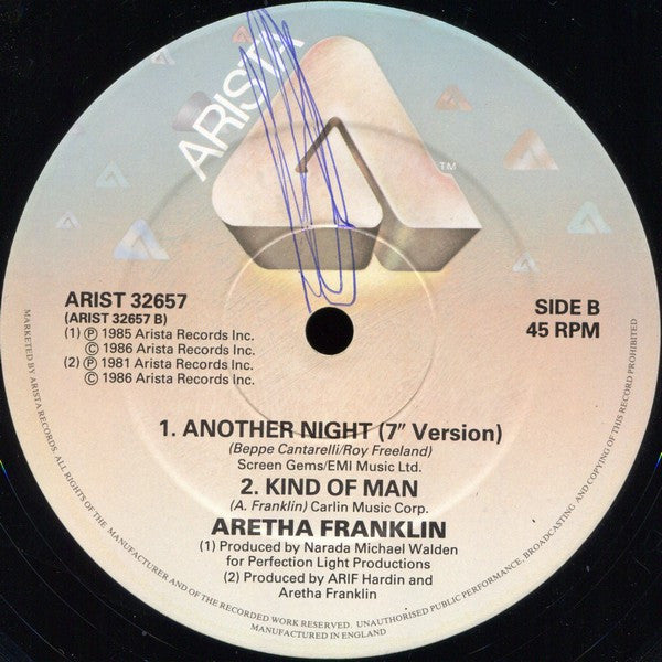 Aretha Franklin : Another Night (Zoomin' To The Freeway 12" Mega-Mix) (12", P/Mixed)