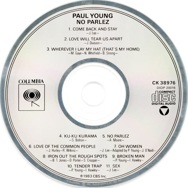 Paul Young : No Parlez (CD, Album, DAD)