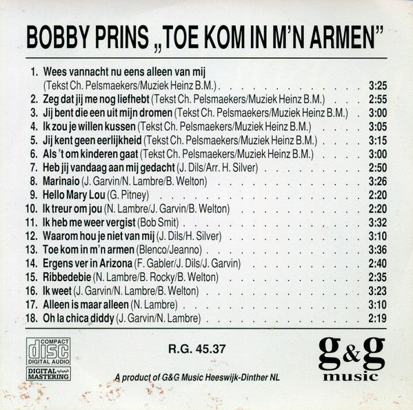 Bobby Prins : Toe Kom In M'n Armen (CD)