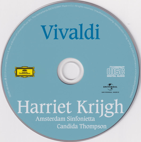 Antonio Vivaldi, Harriet Krijgh, Amsterdam Sinfonietta, Candida Thompson : Vivaldi (CD)