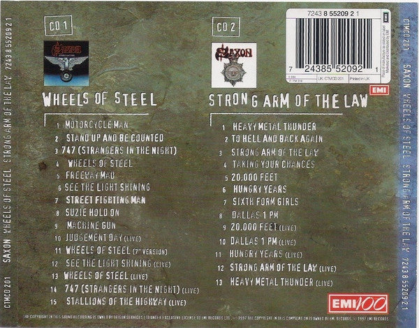 Saxon : Wheels Of Steel / Strong Arm Of The Law (2xCD, Comp, RM)