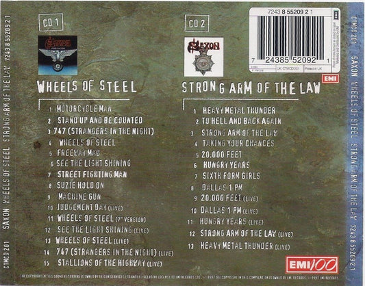 Saxon : Wheels Of Steel / Strong Arm Of The Law (2xCD, Comp, RM)