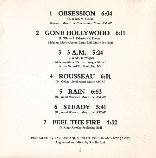 Bob James : Obsession (CD, Album)