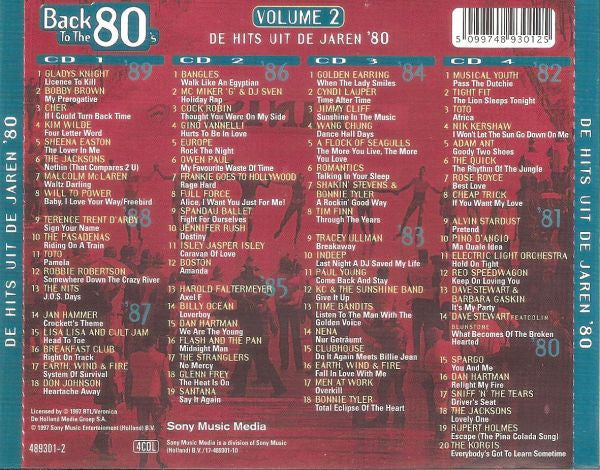 Various : Back To The 80's Volume 2 (De Hits Uit De Jaren '80) (4xCD, Comp, RE)