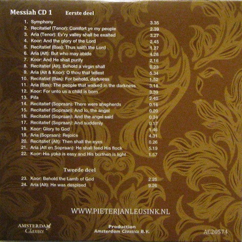 Georg Friedrich Händel, The Bach Choir & Orchestra Of The Netherlands, Pieter Jan Leusink : Messiah (2xCD + DVD + Box)