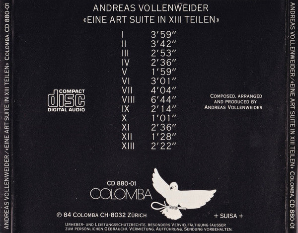 Andreas Vollenweider : Eine Art Suite In XIII Teilen (CD, Album)