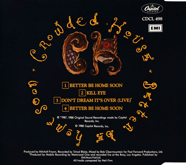 Crowded House : Better Be Home Soon (CD, Single)