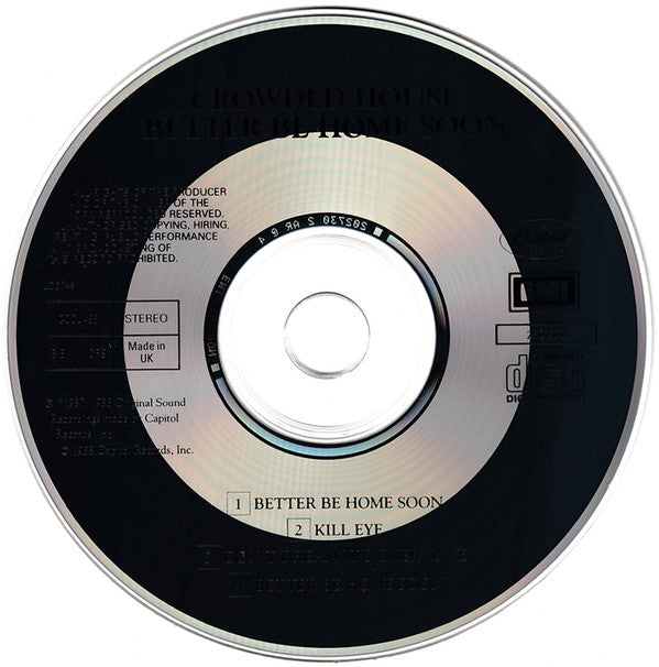 Crowded House : Better Be Home Soon (CD, Single)