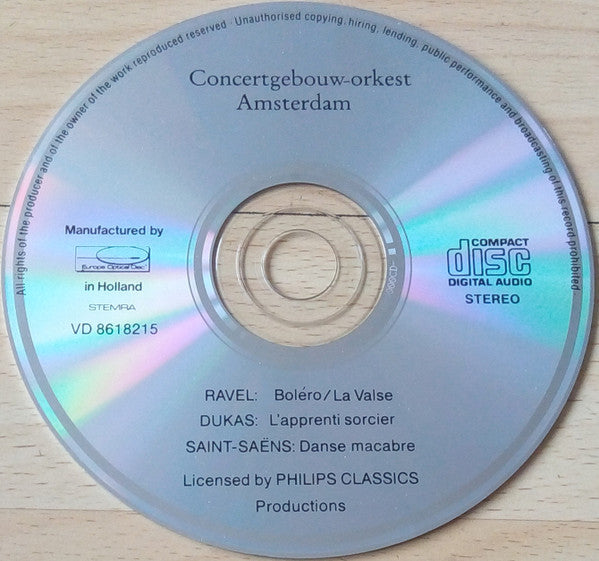 Maurice Ravel, Paul Dukas, Camille Saint-Saëns, Concertgebouworkest : Ravel: Boléro, La Valse / Dukas: L'Apprenti Sorcier / Saint-Saëns: Danse Macabre (CD, Comp, RE)