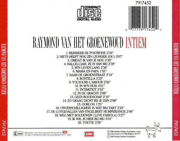 Raymond van het Groenewoud : Intiem (CD, Album)