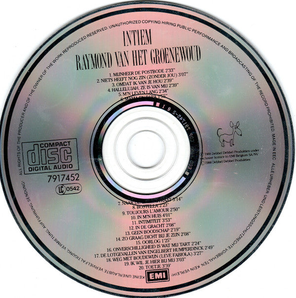 Raymond van het Groenewoud : Intiem (CD, Album)